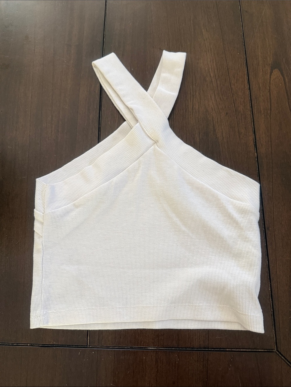 SHEIN Cream Cross-Strap Crop Top